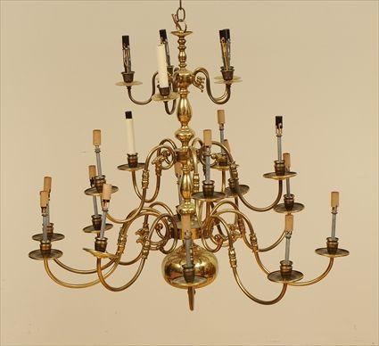 Appraisal: th Century-Style Brass Twenty-Light Chandelier in in diam