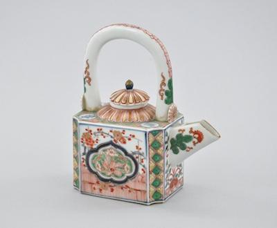 Appraisal: A Very Fine Polychrome Teapot Petite porcelain teapot with beautiful