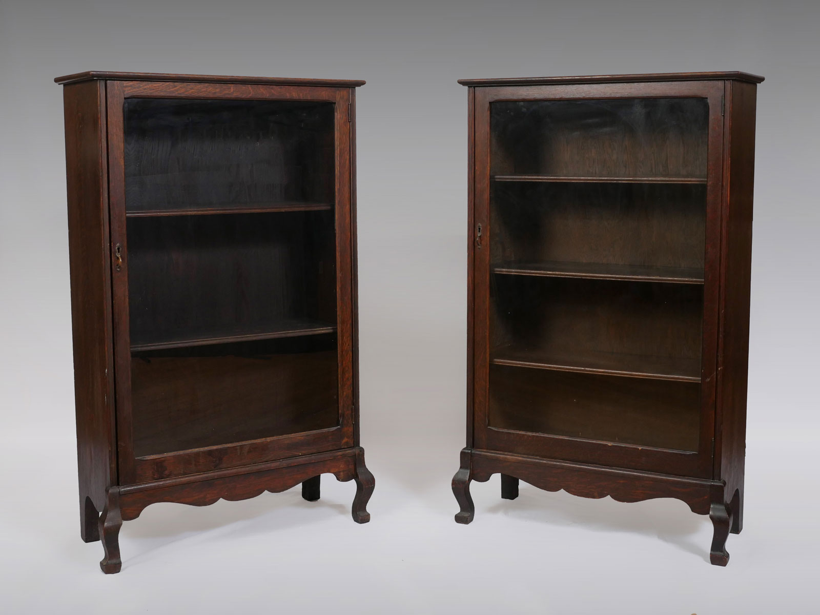 Appraisal: PAIR OF TIGER OAK BOOKCASES - matching Tiger Oak bookcases