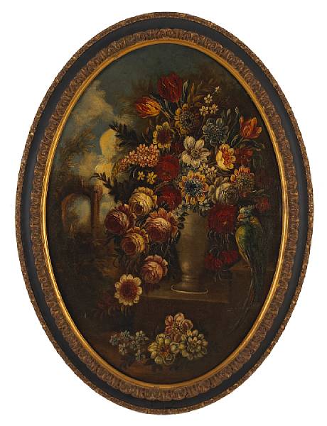 Appraisal: Italian School A still life of a vase of flowers