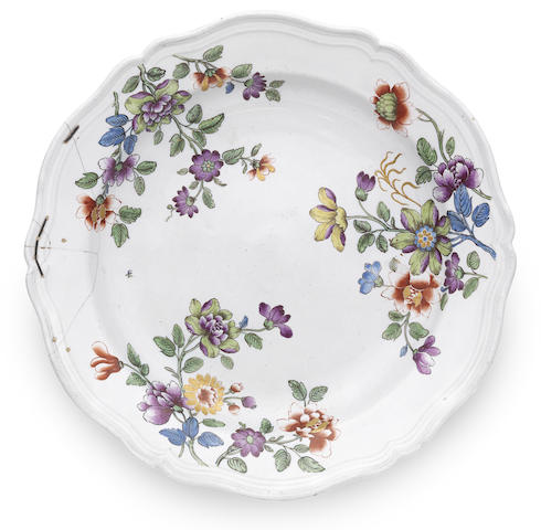 Appraisal: A Doccia plate circa Painted with flowering branches in polychrome