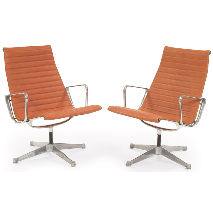 Appraisal: Charles Ray Eames Aluminum Group lounge chairs pair by Herman