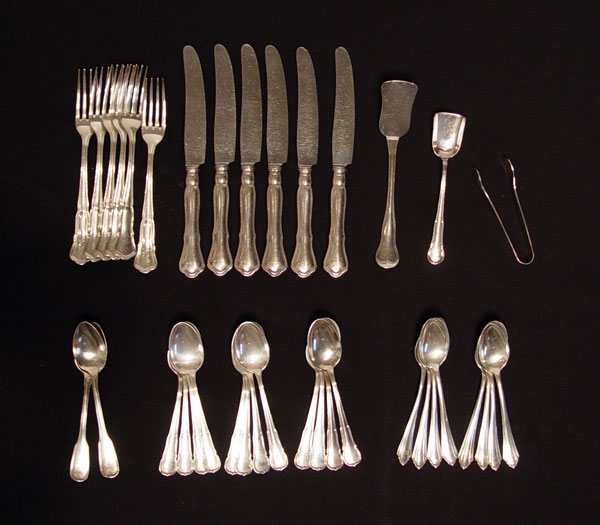 Appraisal: ESTATE COLLECTION OF FINE SILVER FLATWARE To include Wilkens silver