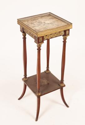 Appraisal: A Louis XVI style jardini re stand with marble top