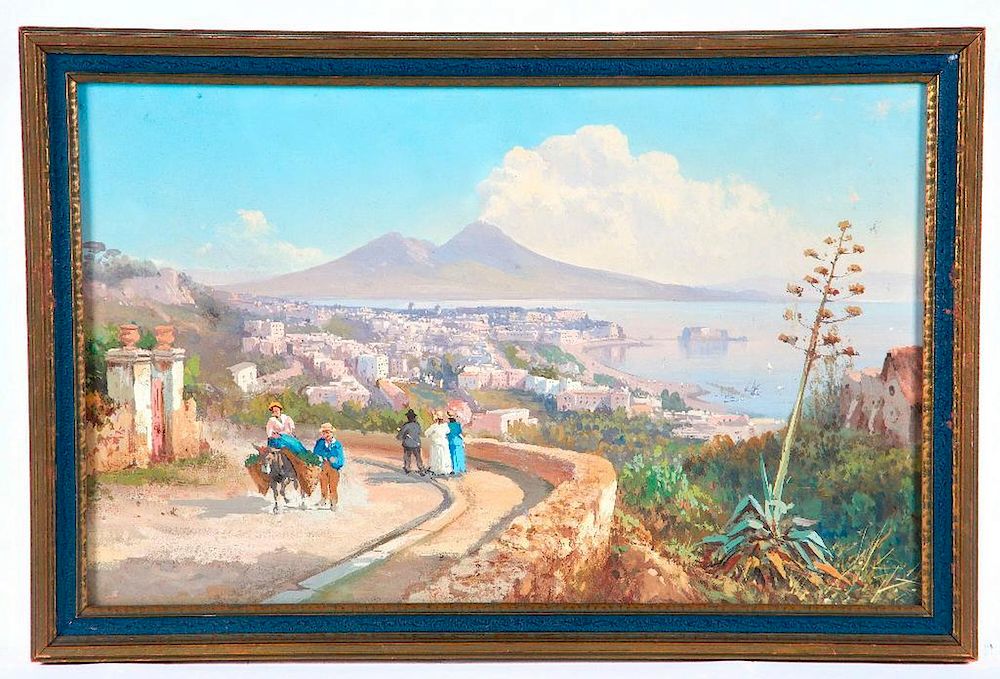 Appraisal: Mediterranean Coastal Scene Artist Unsigned Title Mediterranean coastal scene Signature