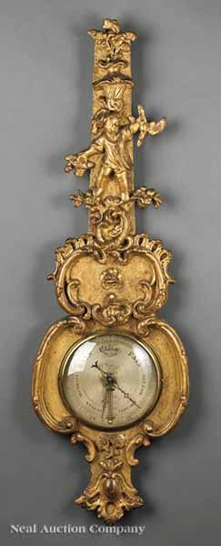 Appraisal: A George III Giltwood Barometer c by Samuel Bregazzi Derby