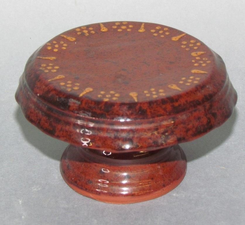 Appraisal: NED FOLTZ REDWARE MINIATURE CAKE STANDsigned and dated line in