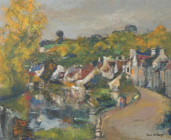 Appraisal: REN CHARLES BELLANGER French - FRENCH VILLAGE IN AUTUMN signed