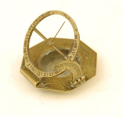 Appraisal: A brass universal equinoctial dial with an engraved octagonal plate