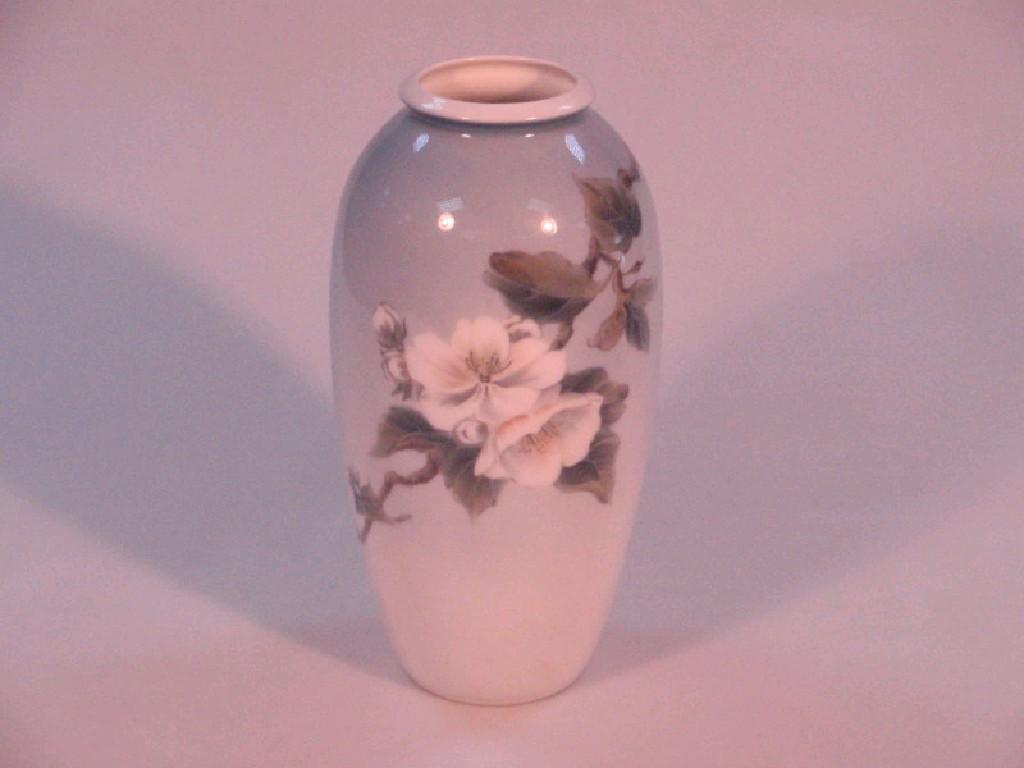 Appraisal: A Royal Copenhagen ovoid vase painted with apple blossom and