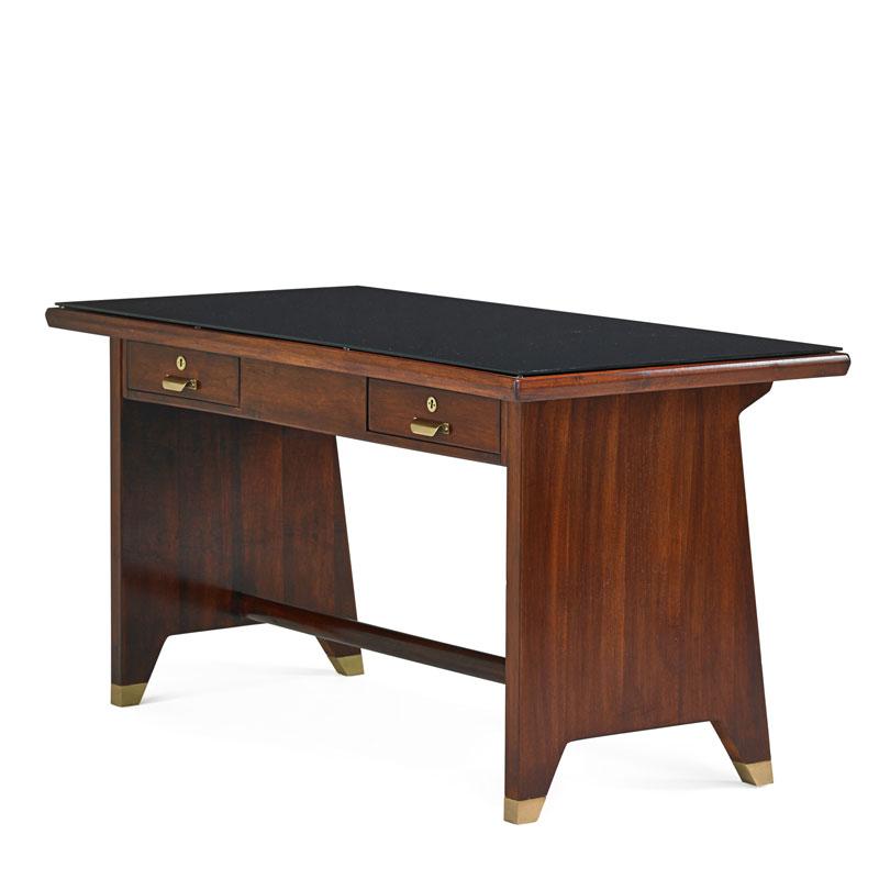 Appraisal: GIO PONTI Desk Condition Report Two drawers no key Refinished