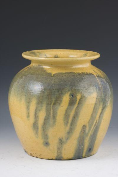 Appraisal: NC Pottery Vase att Auman s lead glazed and cobalt