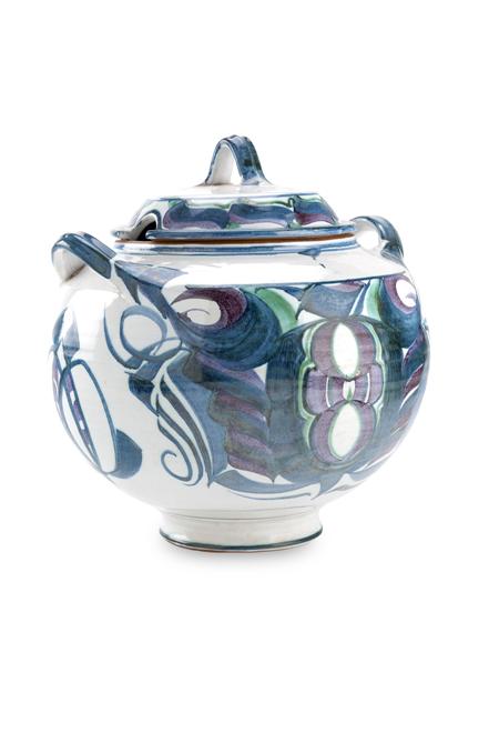 Appraisal: ALAN CAIGER-SMITH LIDDED JAR S glazed earthenware the ovoid body