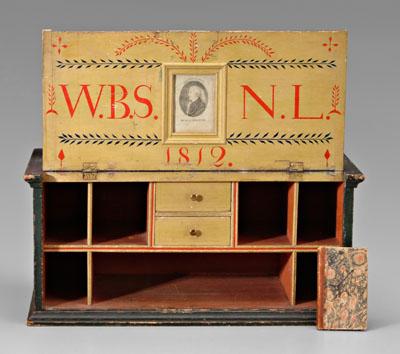 Appraisal: Washington traveling desk fine and rare painted pine traveling desk