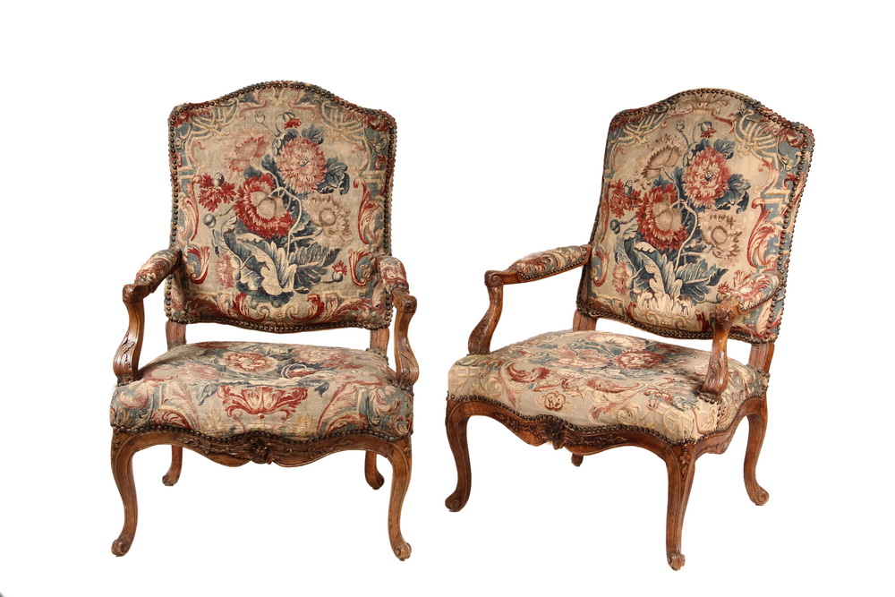 Appraisal: PAIR OF FRENCH ARMCHAIRS - Pair of Period Louis XV