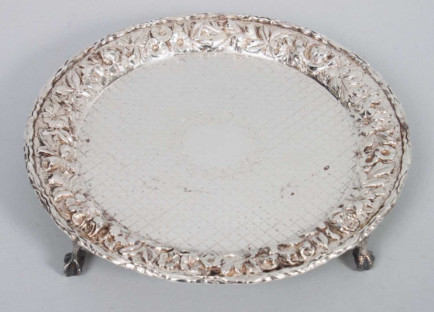 Appraisal: S Kirk Son Inc sterling silver card tray pattern marked