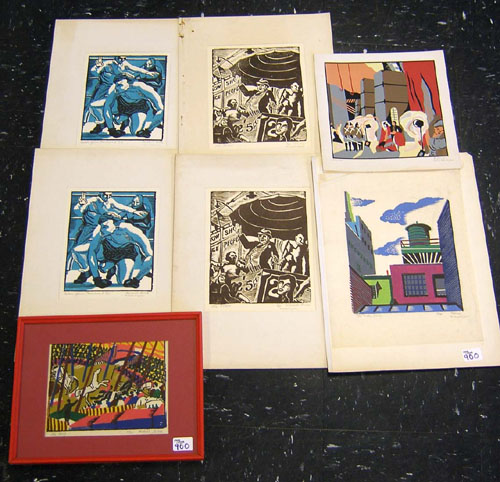 Appraisal: Michael Leone American th c seven printed works titled The