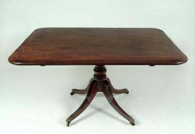 Appraisal: A GEORGE III MAHOGANY BREAKFAST TABLE of rounded oblong form