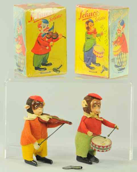 Appraisal: LOT OF TWO SCHUCO BOXED MONKEY MUSICIANS Includes one Schuco