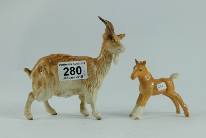 Appraisal: Beswick Goat both horns re stuck and Palomino foal