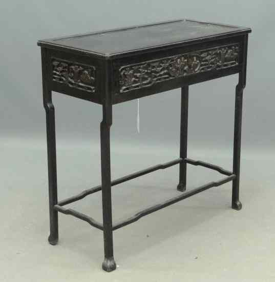 Appraisal: Asian carved and polychrome painted table Top '' x ''