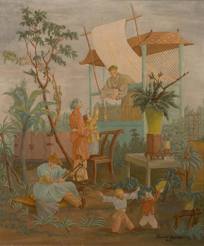 Appraisal: HENRI DOUCET French th century Chinese Family at Leisure oil