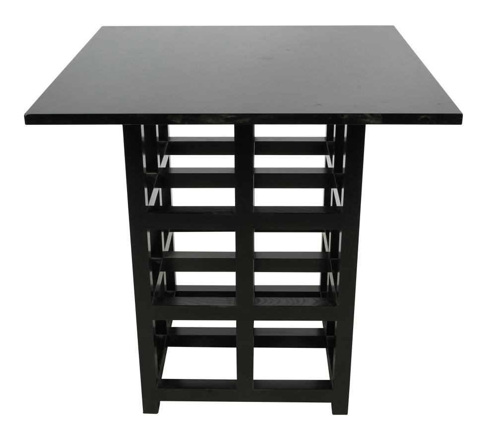 Appraisal: CHARLES RENNIE MACKINTOSH FOR CASSINA EBONIZED GAMES TABLEcontemporary stamped to