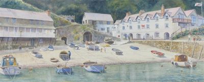 Appraisal: Les Packham th Century Clovelly Harbour Devon Signed Watercolour x