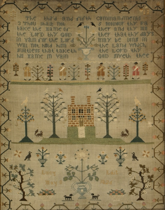 Appraisal: English Needlework Sampler Worked by Lucy Lait Dated May Worked