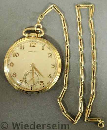 Appraisal: Hamilton k y g open-face pocket watch with a gold