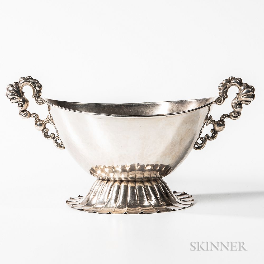 Appraisal: Finnish Silver Bowl Finnish Silver Bowl c with two handles