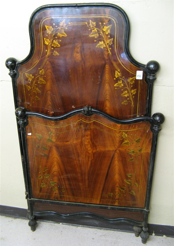 Appraisal: VICTORIAN SINGLE BED Continental th century the tall headboard and