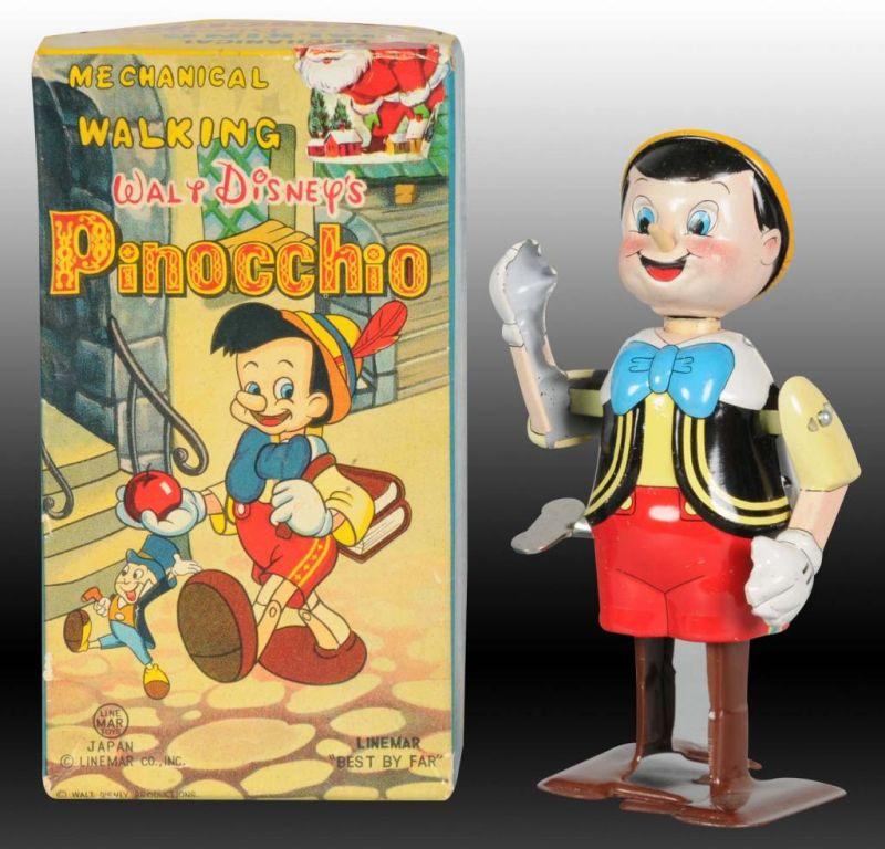 Appraisal: Walt Disney Linemar Walking Pinocchio Toy Description Japanese Toy includes