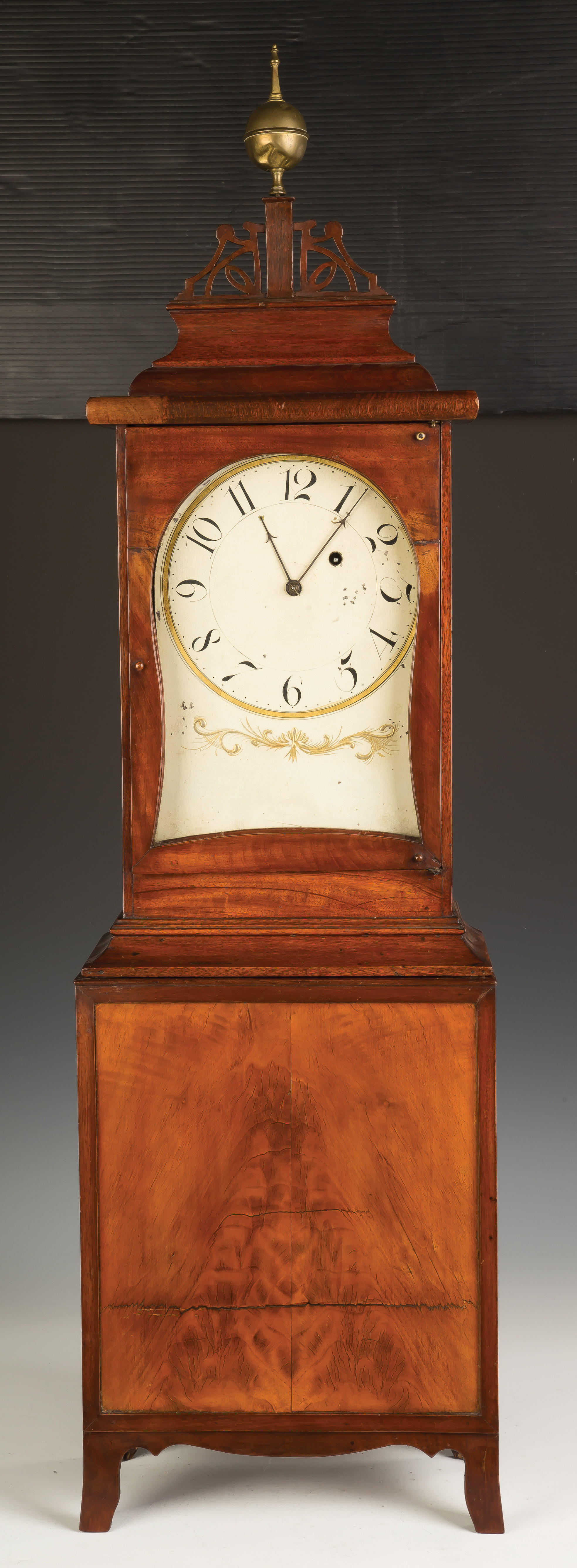 Appraisal: New England Shelf Clock Early th century Mahogany with flame