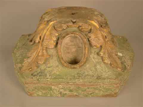 Appraisal: ITALIAN PAINTED RELIQUARY TH CENTURY of arched form with an