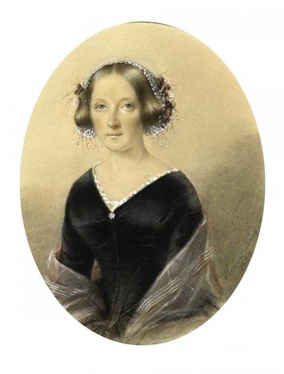 Appraisal: FRENCH SCHOOL A LADY half length in a black dress