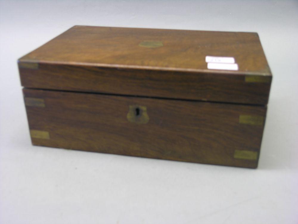 Appraisal: A Victorian walnut writing box inset gilt tooled leather slope