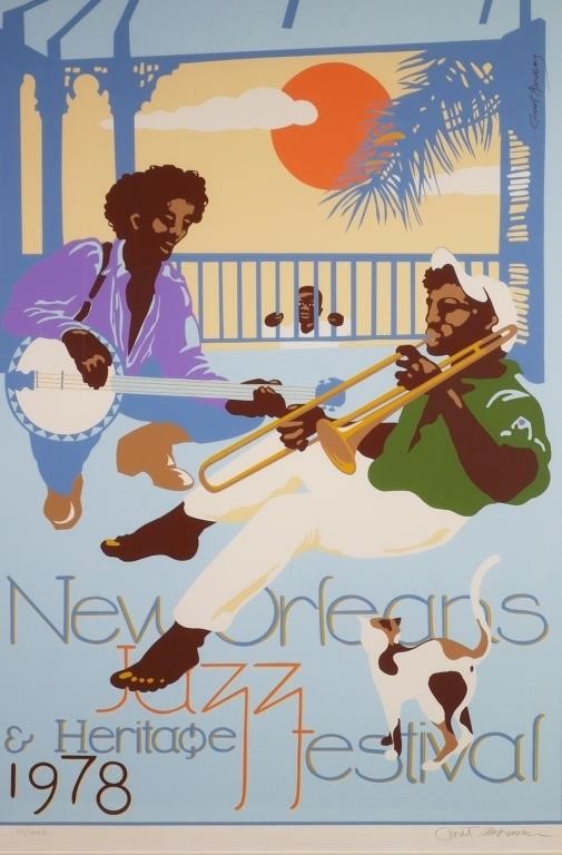 Appraisal: NEW ORLEANS JAZZ FESTIVAL POSTER New Orleans Jazz and Heritage