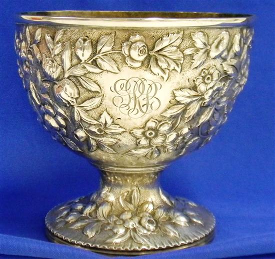 Appraisal: SILVER S Kirk Son early silver footed bowl covered in