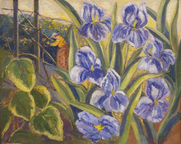 Appraisal: Salvatore Zofrea born Irises oil on canvas board signed 'S