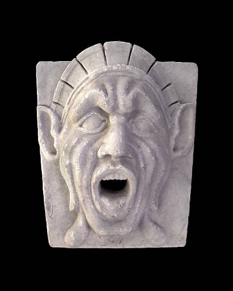 Appraisal: An Italian Renaissance style marble fountain mask of a grotesque