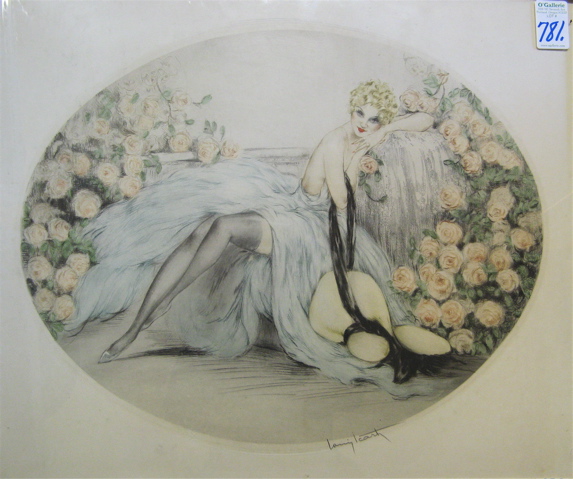 Appraisal: LOUIS ICART ETCHING AND AQUATINT BELLE ROSE Les Roses New