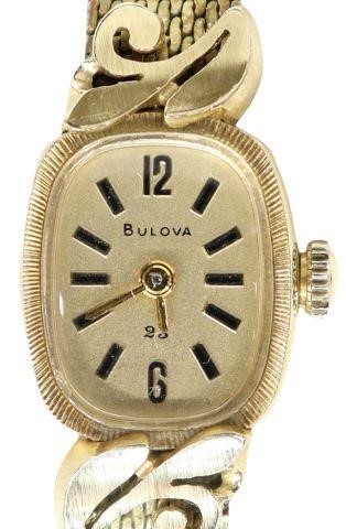 Appraisal: Estate Retro lady's wristwatch Bulova kt yellow gold case marked