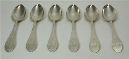 Appraisal: Dundee - a set of six Scottish provincial tablespoons Edward