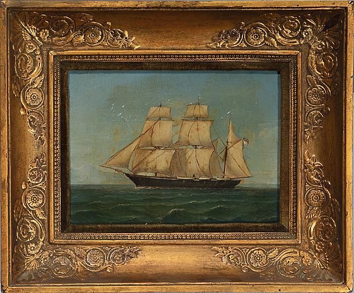 Appraisal: TH CENTURY SHIP PAINTING oil on canvas unsigned and depicting