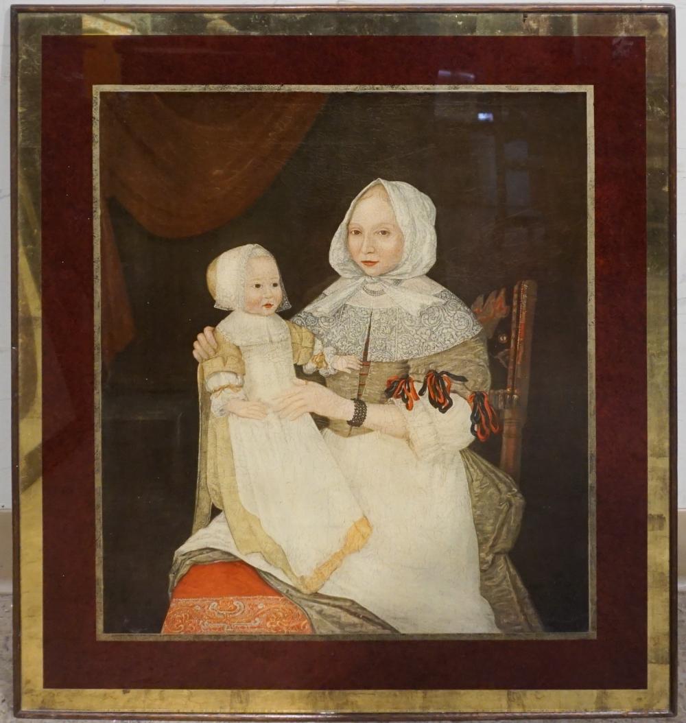 Appraisal: After an Early American Painting Mrs Elizabeth Freake and Baby