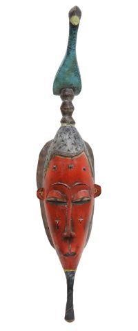 Appraisal: African carved hardwood mask Guro Gouro Kweni peoples Cote d'Ivoire