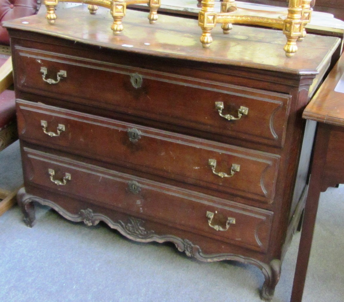 Appraisal: An early th century French commode the serpentine top over