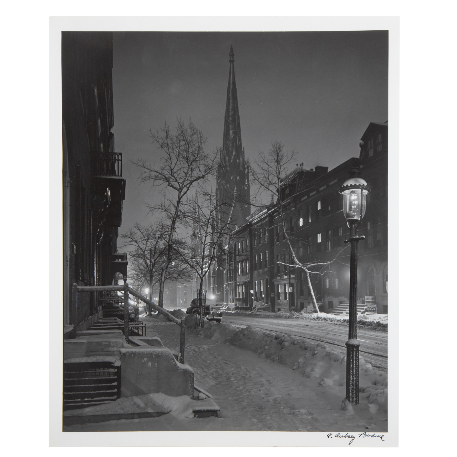 Appraisal: A AUBREY BODINE PARK AVE SNOW PHOTOGRAPH American - Gelatin