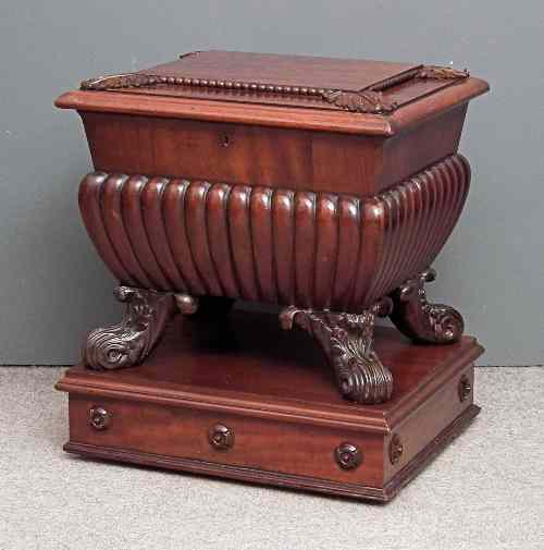 Appraisal: A William IV mahogany rectangular wine cooler of Irish design